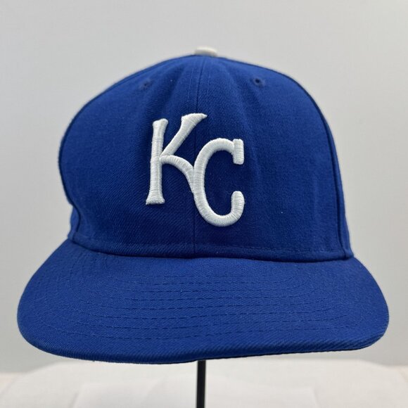 Kansas City Royals Blue New Era Fitted Hat 59Fifty 7-1/4 MLB Authentic On-Field - Picture 1 of 10